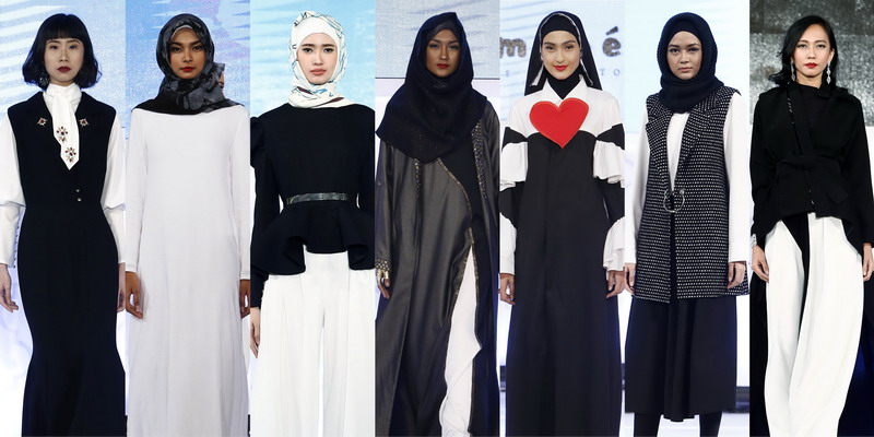 7 Gaya Modest Wear Hitam Putih Dari Pesona Ramadhan Fashion Delight 2017